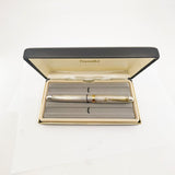 Pilot Namiki Custom Silver Fountain Pen - Barleycorn Design - Broad 18kt Gold Nib