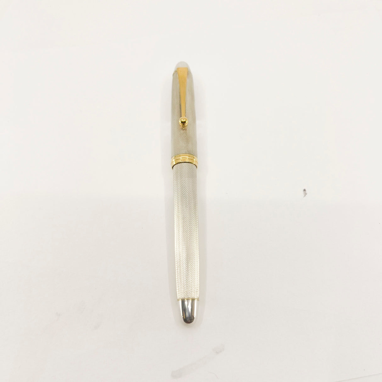 Pilot Namiki Custom Silver Fountain Pen - Barleycorn Design - Broad 18kt Gold Nib