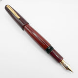 Danitrio Tami-Nuri Red  Urushi  Hand Painted Lacquer on Mikado Oversized Fountain Pen  - Fine 18kt Gold Nib