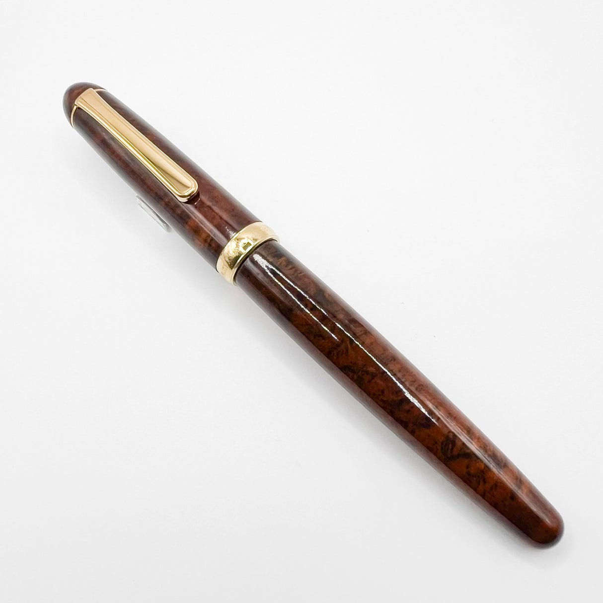 Early Nakaya Briarwood Fountain Pen - Fine 14kt Gold Elastic Nib