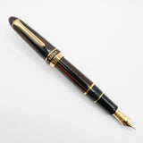 Tsuge (Made by Sailor) Large 1911 Rosewood Ebonite Fountain Pen -  Fine 21kt Gold Nib - RARE!