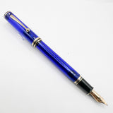 Sheaffer for Levenger Translucent Mediterranean Blue Connaisseur Fountain Pen -  Broad 14kt Gold Nib