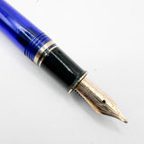 Sheaffer for Levenger Translucent Mediterranean Blue Connaisseur Fountain Pen -  Broad 14kt Gold Nib