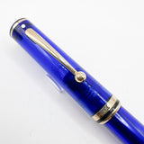 Sheaffer for Levenger Translucent Mediterranean Blue Connaisseur Fountain Pen -  Broad 14kt Gold Nib