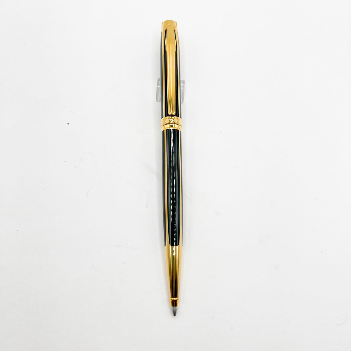 Elysee Parthenon Elegant Classique Black & Charcoal Lacquered Striped Ballpoint Pen