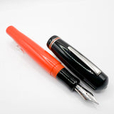 Delta #366 Fountain Pen - Black Cap/Orange Barrel -  Medium 18kt Gold Nib