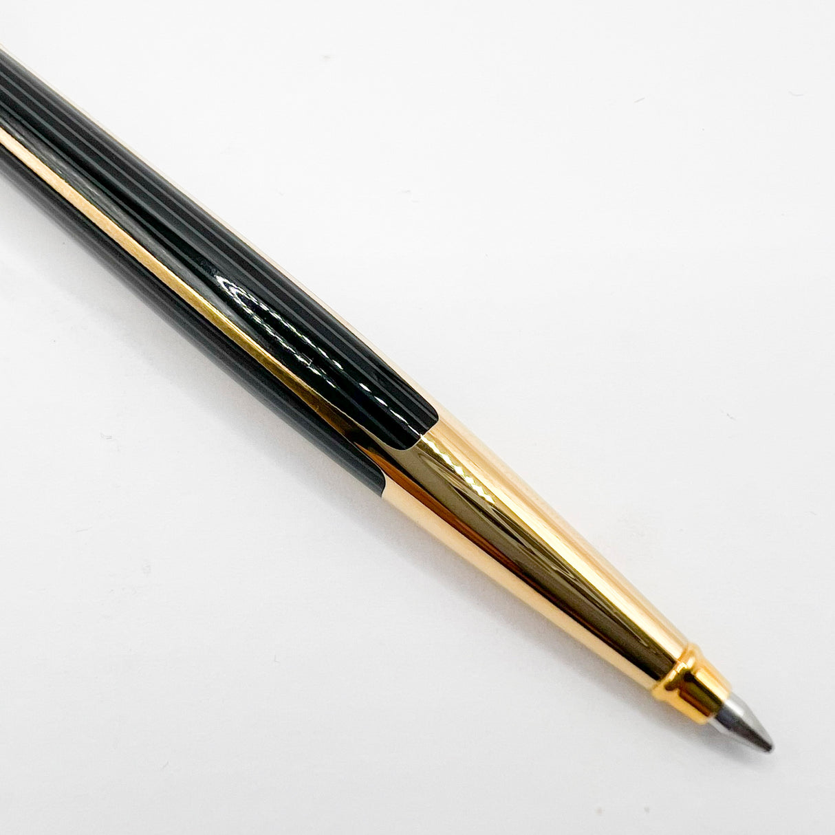 Elysee Parthenon Elegant Classique Black & Charcoal Lacquered Striped Ballpoint Pen