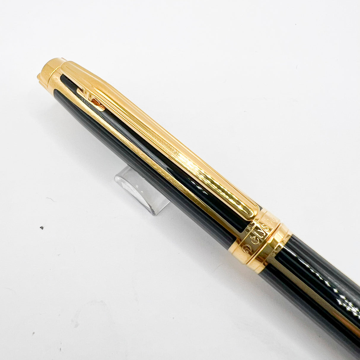 Elysee Parthenon Elegant Classique Black & Charcoal Lacquered Striped Ballpoint Pen