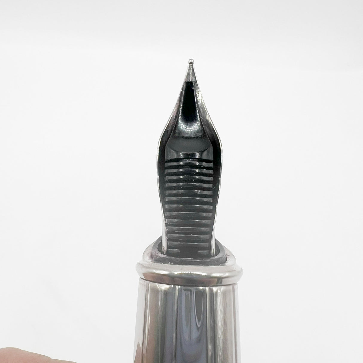 S. T. Dupont Orpheo (Largest Size) Palladium Plated Fountain Pen -  Fine 18kt Gold Nib