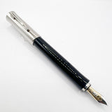 Graf von Faber Castell Intuition Fountain Pen - Chrome Cap/Black Smooth Resin Barrel - Fine 18kt Gold Nib