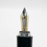 Graf von Faber Castell Intuition Fountain Pen - Chrome Cap/Black Smooth Resin Barrel - Fine 18kt Gold Nib