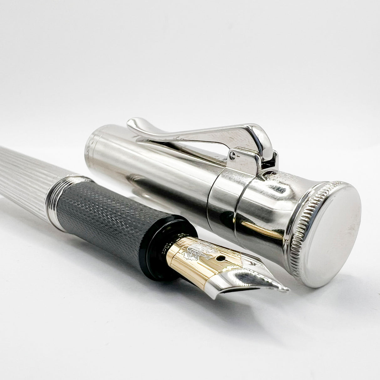 Graf von Faber Castell Platinum-Plated Classic Fountain Pen -  Fine 18kt Gold Nib