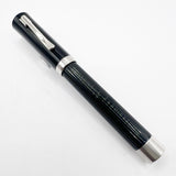 Graf von Faber Castell Intuition Fountain Pen - Black Smooth Resin  Cap/Black Fluted Resin Barrel - Fine 18kt Gold Nib