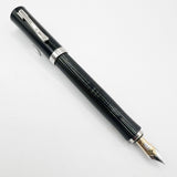 Graf von Faber Castell Intuition Fountain Pen - Black Smooth Resin  Cap/Black Fluted Resin Barrel - Fine 18kt Gold Nib