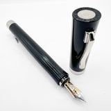 Graf von Faber Castell Intuition Fountain Pen - Black Smooth Resin  Cap/Black Fluted Resin Barrel - Fine 18kt Gold Nib