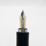 Graf von Faber Castell Intuition Fountain Pen - Black Smooth Resin  Cap/Black Fluted Resin Barrel - Fine 18kt Gold Nib
