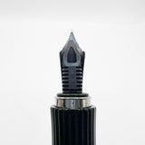 Graf von Faber Castell Intuition Fountain Pen - Black Smooth Resin  Cap/Black Fluted Resin Barrel - Fine 18kt Gold Nib