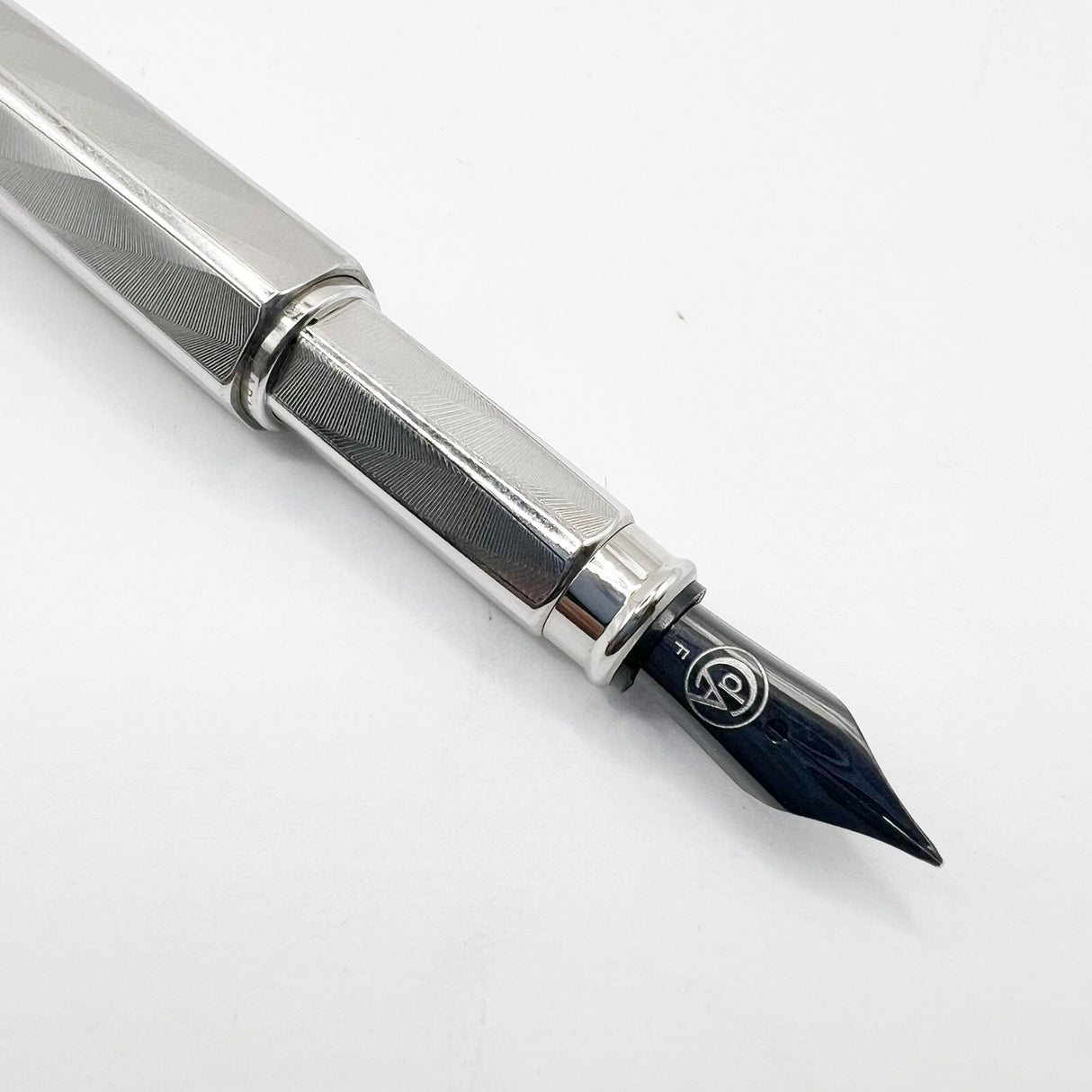 Caran D'ache RNX.316 Lazer Engraved Stainless Steel Fountain Pen -  PVD Blackened Stainless Steel Fine Nib