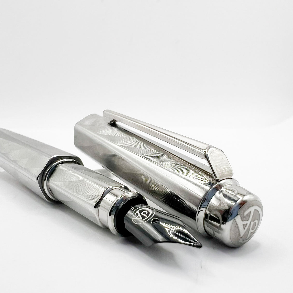 Caran D'ache RNX.316 Lazer Engraved Stainless Steel Fountain Pen -  PVD Blackened Stainless Steel Fine Nib