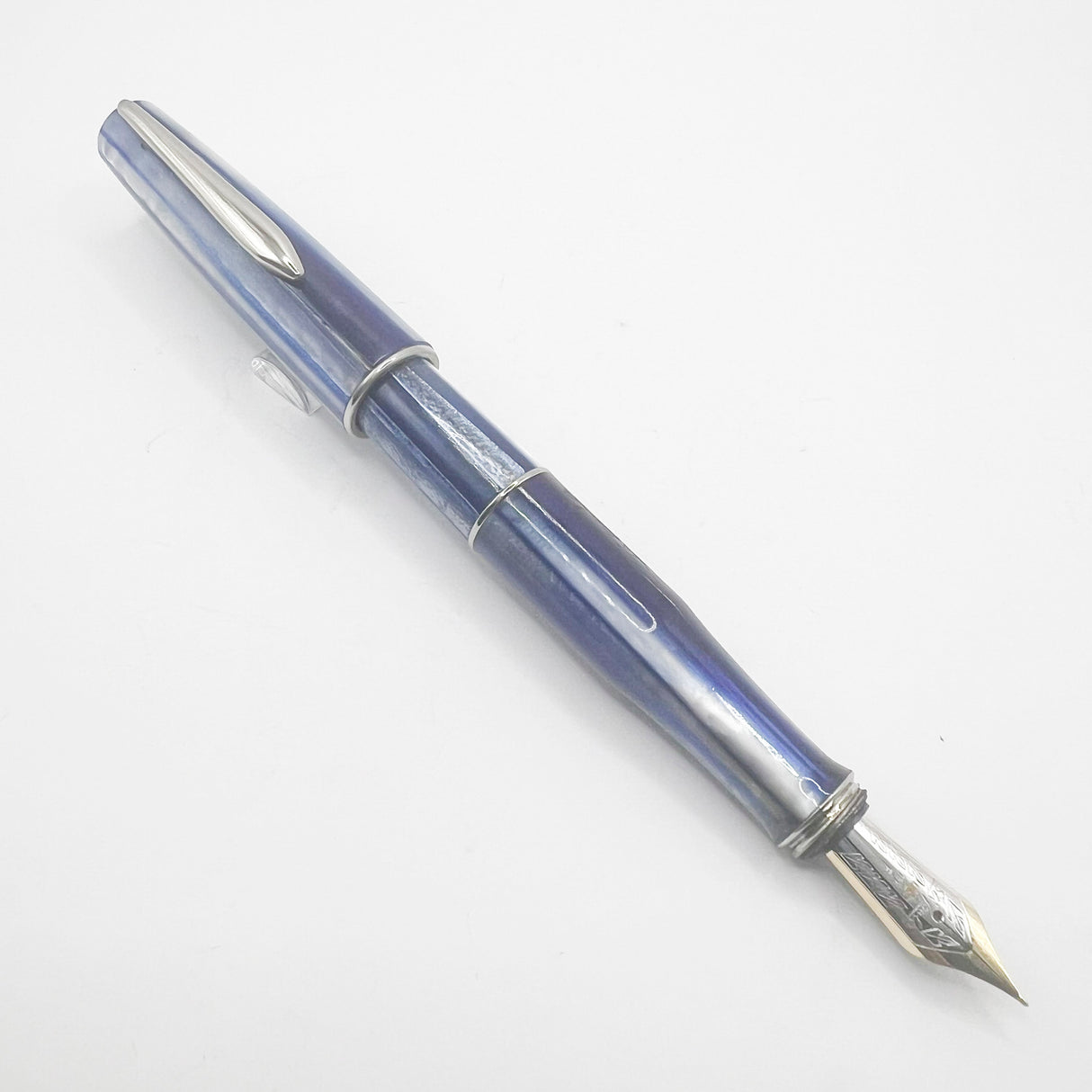 Stipula Duetto Pacific Blue Fountain Pen -  Fine 18kt Gold Nib