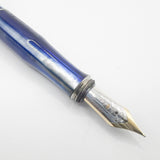 Stipula Duetto Pacific Blue Fountain Pen -  Fine 18kt Gold Nib