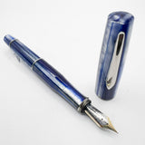 Stipula Duetto Pacific Blue Fountain Pen -  Fine 18kt Gold Nib