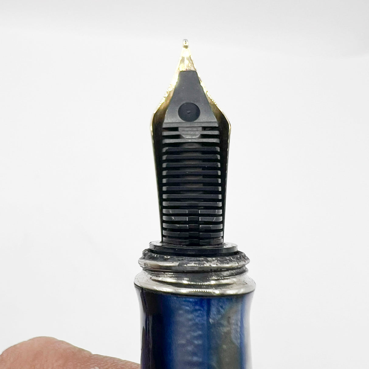 Stipula Duetto Pacific Blue Fountain Pen -  Fine 18kt Gold Nib