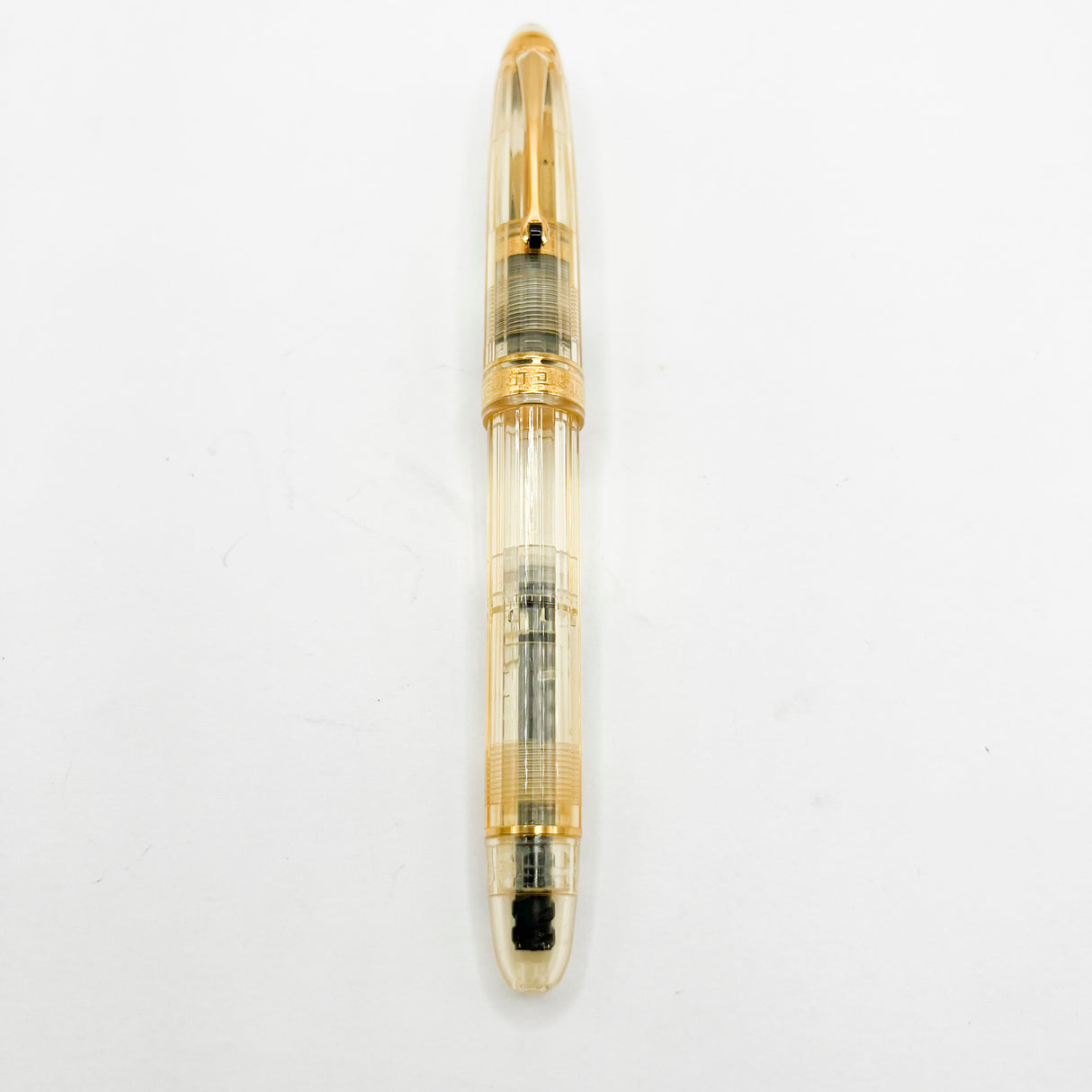 OMAS Ogiva Transparent Fluted Demonstrator Fountain Pen -  Broad 18kt Gold Nib