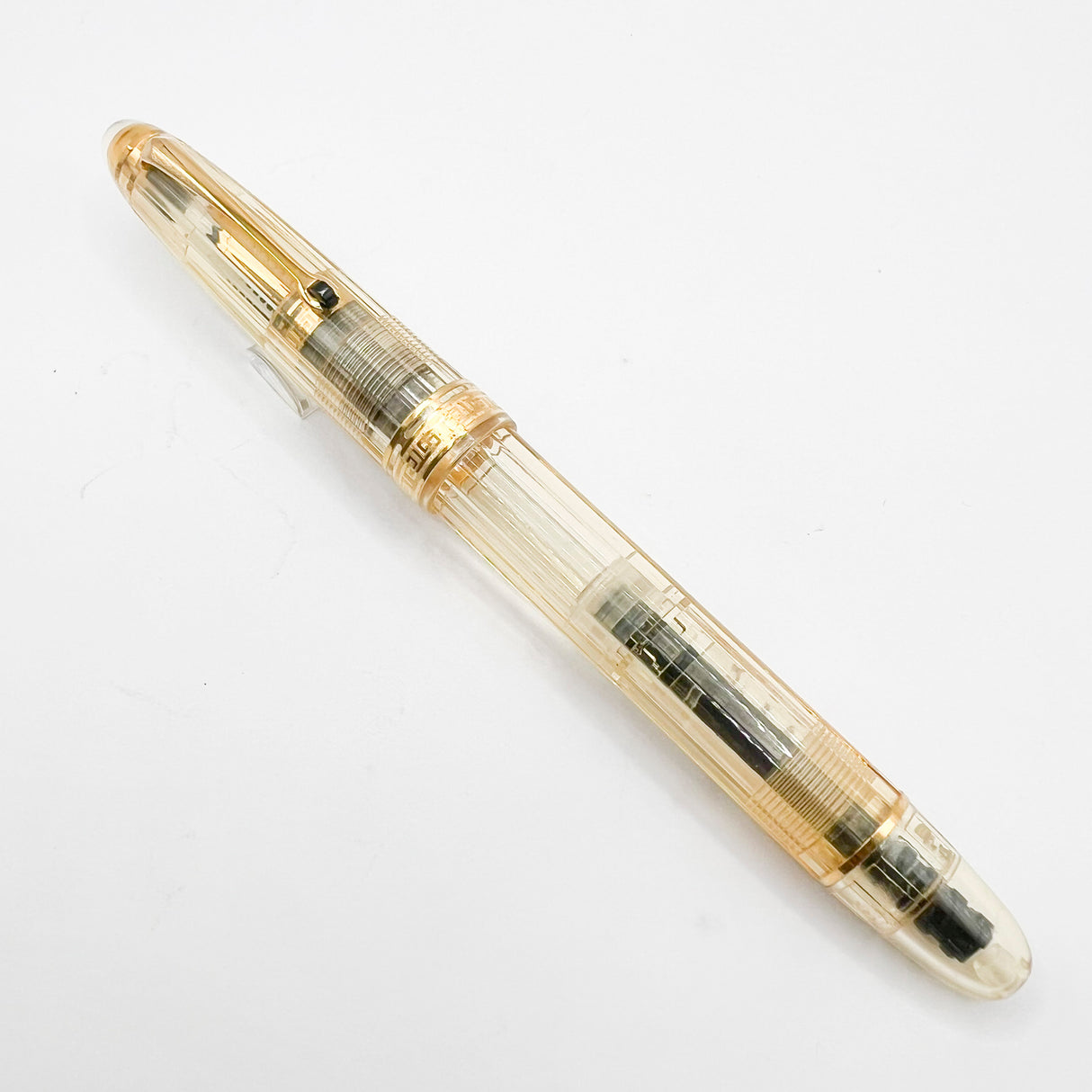 OMAS Ogiva Transparent Fluted Demonstrator Fountain Pen -  Broad 18kt Gold Nib