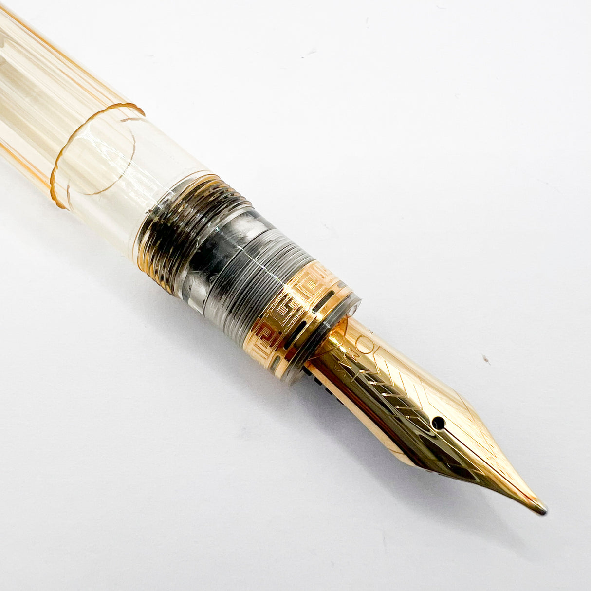 OMAS Ogiva Transparent Fluted Demonstrator Fountain Pen -  Broad 18kt Gold Nib