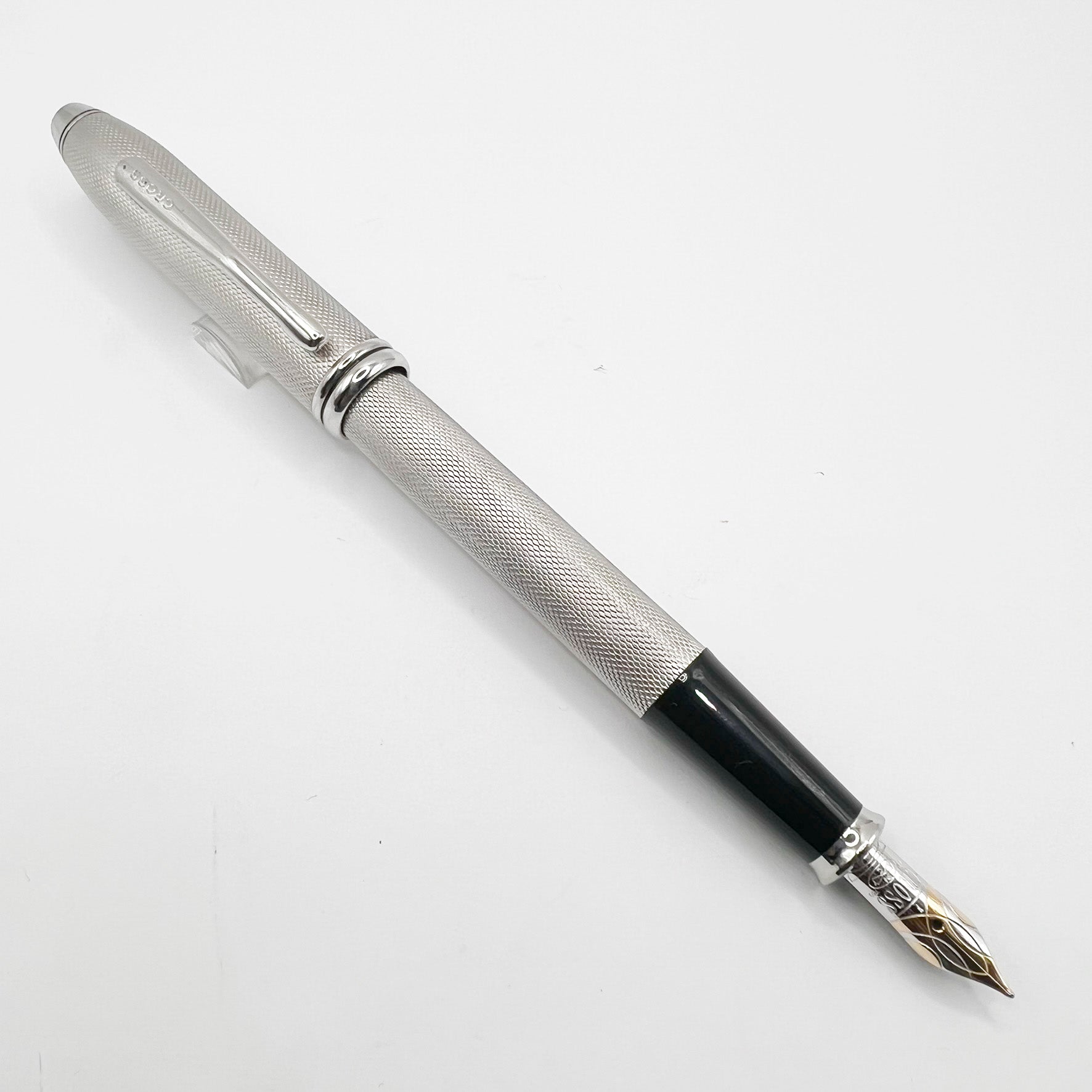 Cross Pinnacle Sterling Silver Barleycorn Fountain Pen - Fine 18kt