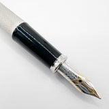 Cross Pinnacle Sterling Silver Barleycorn Fountain Pen -  Fine 18kt Gold Nib