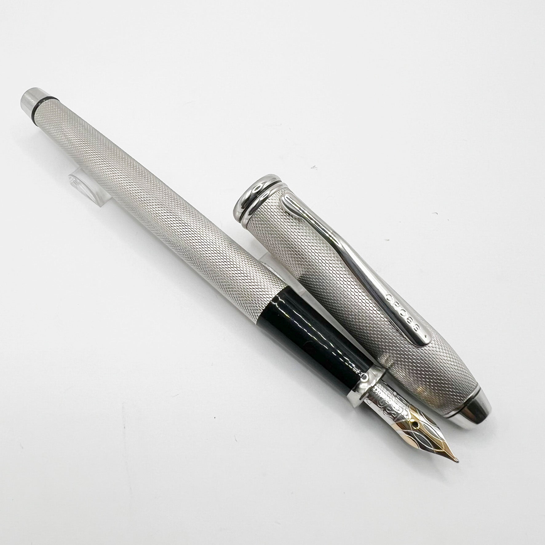 Cross Pinnacle Sterling Silver Barleycorn Fountain Pen - Fine 18kt Cross Pinnacle Sterling Silver Barleycorn Fountain Pen - Fine 18kt