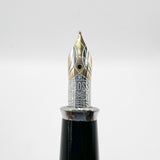 Cross Pinnacle Sterling Silver Barleycorn Fountain Pen -  Fine 18kt Gold Nib
