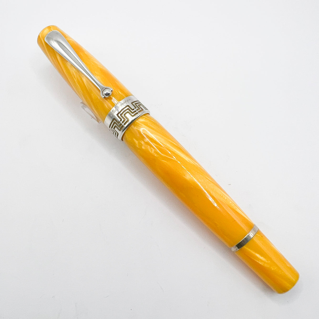 Montegrappa Miya Lustrous Yellow Celluloid Fountain Pen -  Medium 18kt Gold Nib