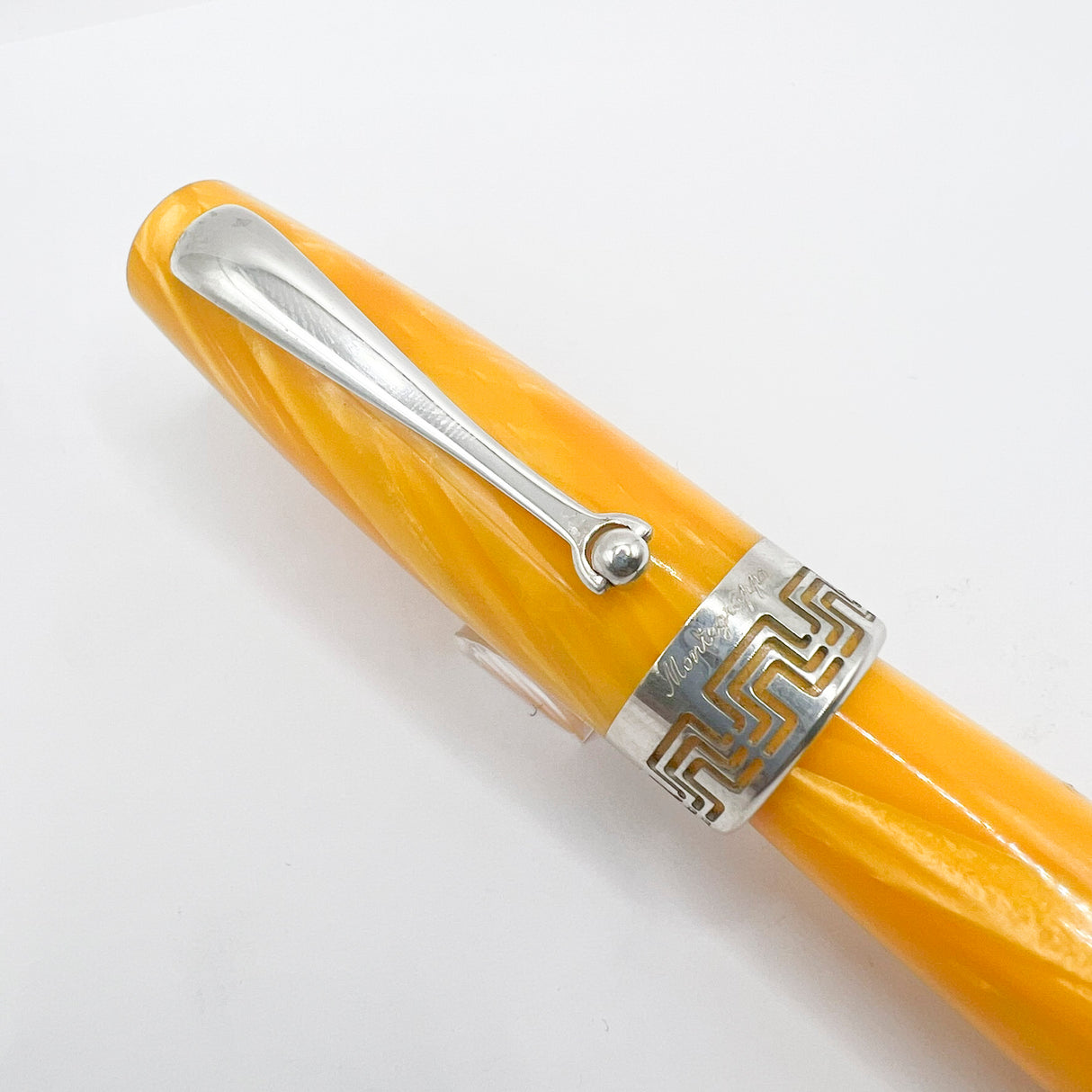 Montegrappa Miya Lustrous Yellow Celluloid Fountain Pen -  Medium 18kt Gold Nib