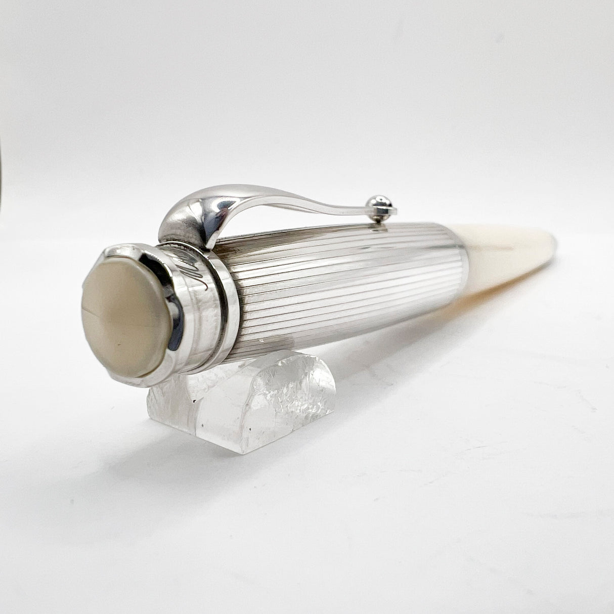 Montegrappa Memoria Striped Sterling Silver Cap Ivory Resin Mechanical  Pencil 0.7mm