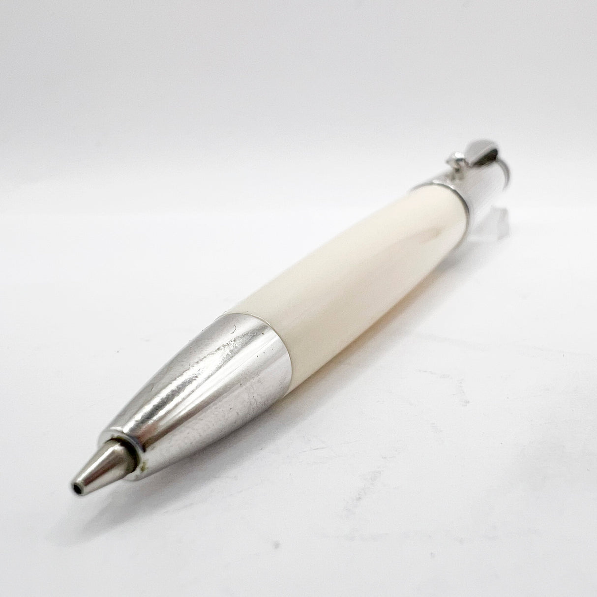 Montegrappa Memoria Striped Sterling Silver Cap Ivory Resin Mechanical  Pencil 0.7mm