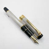 Sailor White Metal Barleycorn Guilloche Fountain Pen -  Medium 14kt Gold Nib
