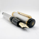 Sailor White Metal Barleycorn Guilloche Fountain Pen -  Medium 14kt Gold Nib