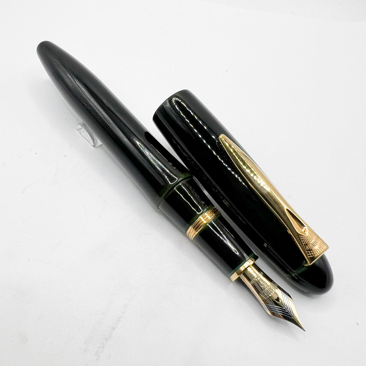 Platinum Izumo Urushi Oversized Fountain Pen - Sora (Dark Green) -  Fine 18kt Gold Nib