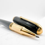 Cartier - Louis Cartier Black Fluted Rollerball - Gold-Plated Trim