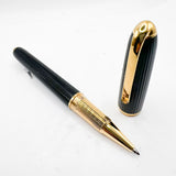 Cartier - Louis Cartier Black Fluted Rollerball - Gold-Plated Trim
