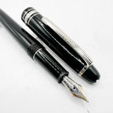 Montblanc Meisterstuck Black Resin #145 Classique Platinum-Plated Trim Fountain  Pen - Medium  14kt Kt Gold Nib