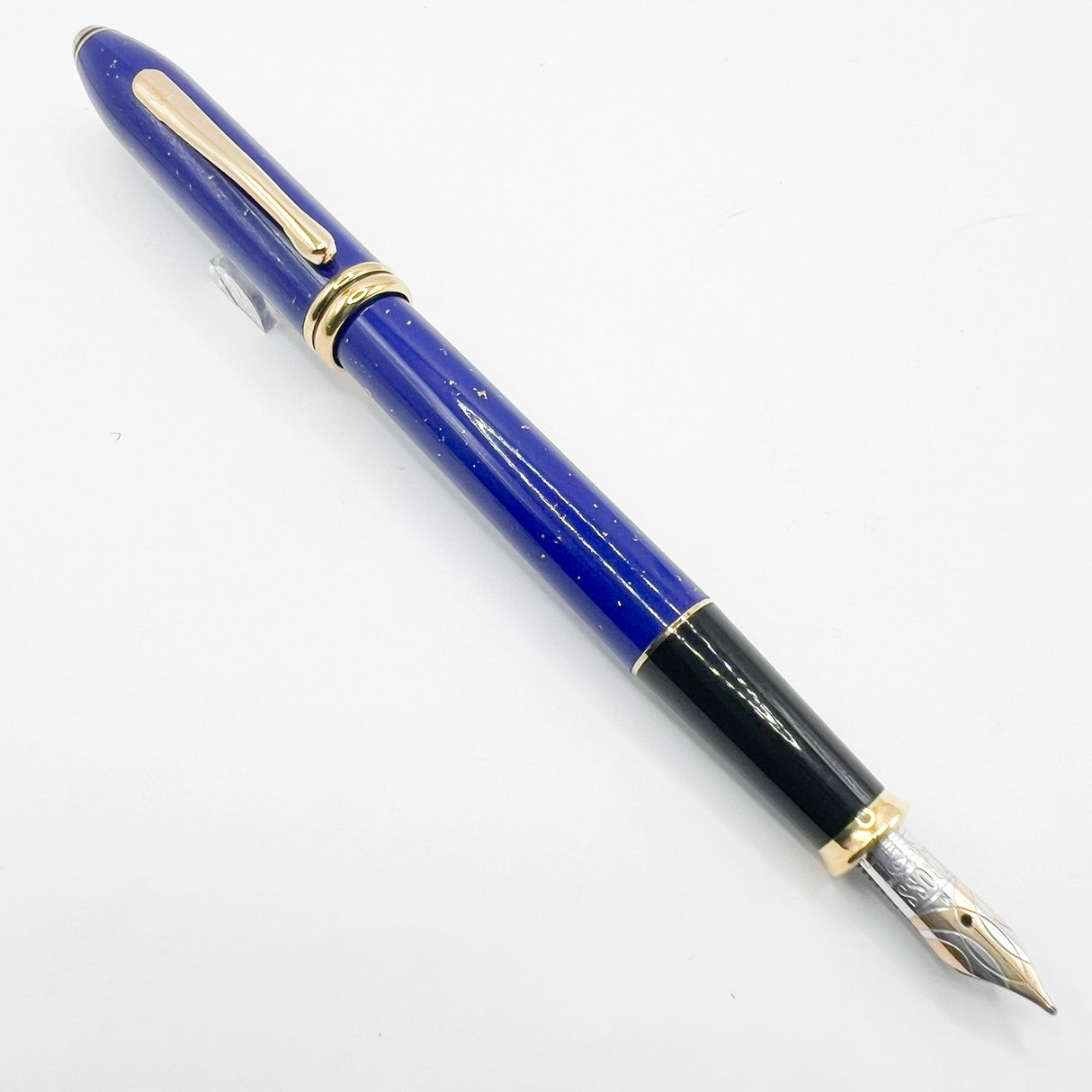 Cross Townsend Blue Lapis Lazuli/ 22K Gold Dust Fountain Pen - Medium  18kt Kt Gold Nib