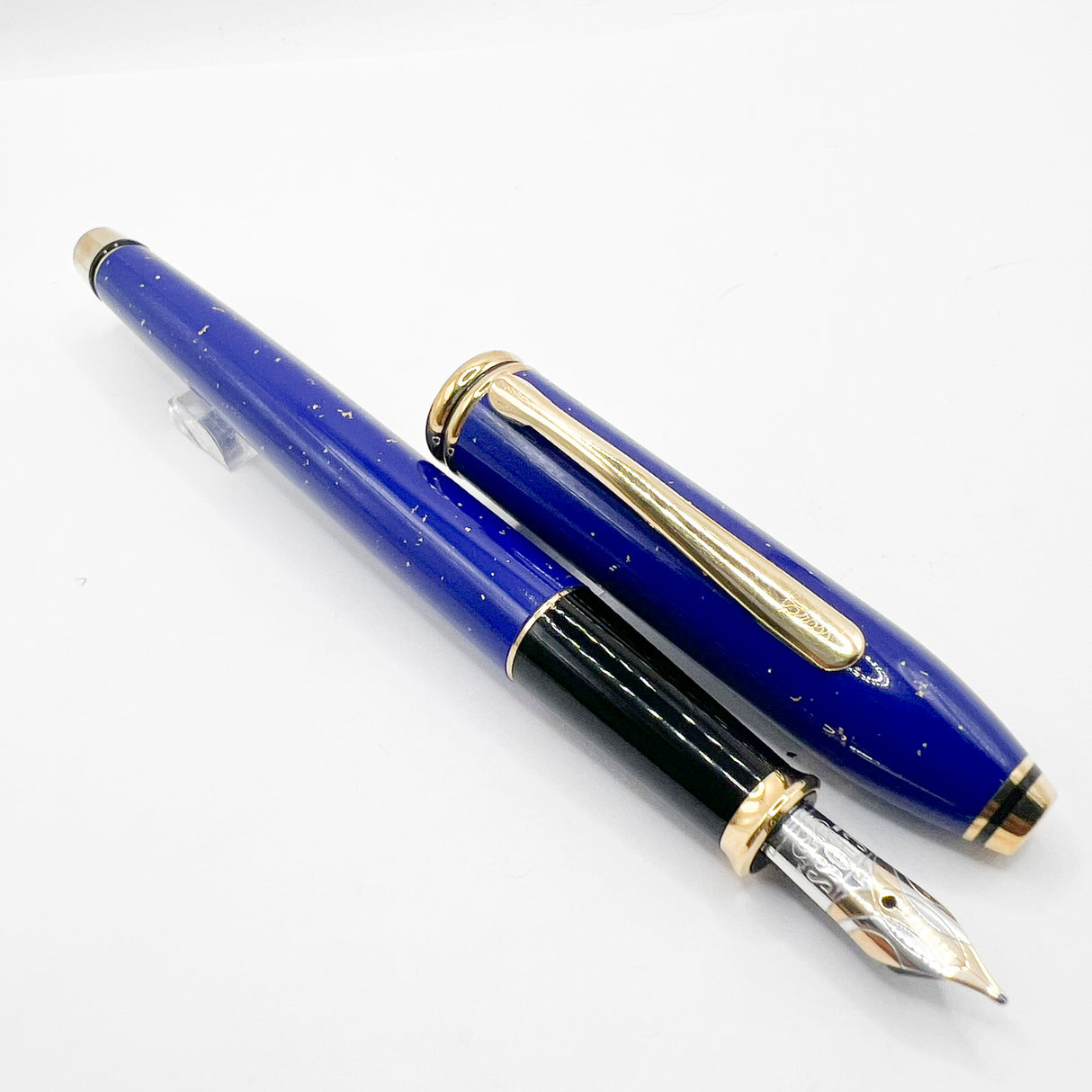 Cross Townsend Blue Lapis Lazuli/ 22K Gold Dust Fountain Pen - Medium  18kt Kt Gold Nib
