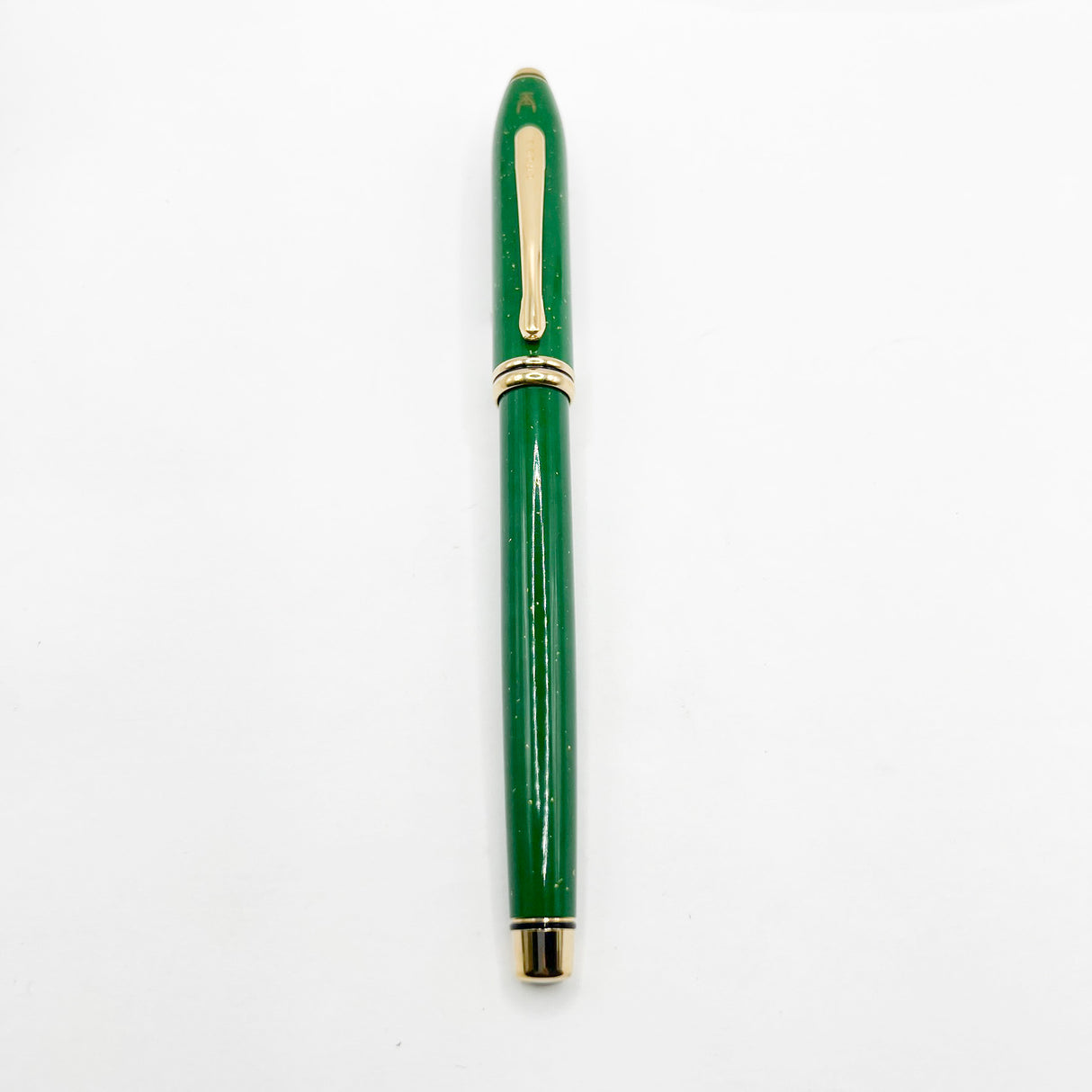 Cross Townsend Green Jade/ 22K Gold Dust Fountain Pen - Fine  18kt Gold Nib