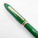 Cross Townsend Green Jade/ 22K Gold Dust Fountain Pen - Fine  18kt Gold Nib