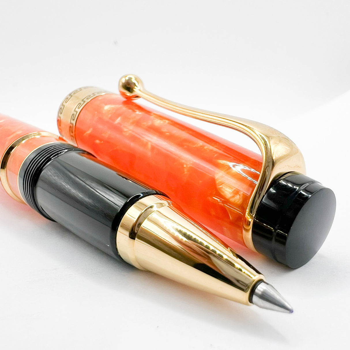 Aurora Optima Marbled Orange Auroloide Rollerball