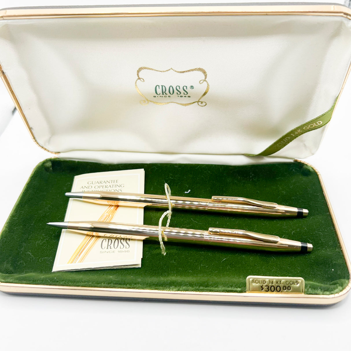 Cross Century SOLID 14kt Gold Ballpoint and Mechanical Pencil 0.7mm Set - MINT IN ORIGINAL BOX!!